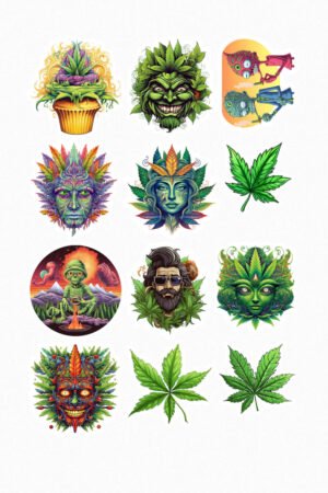 Feuilles et visages psyché