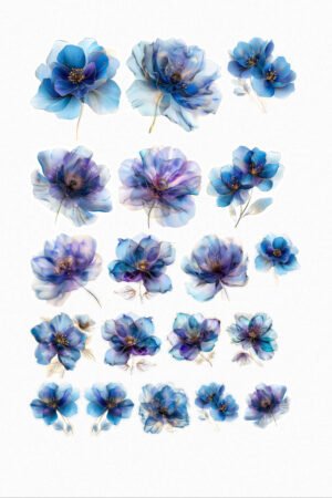 Fleurs bleues abstraites
