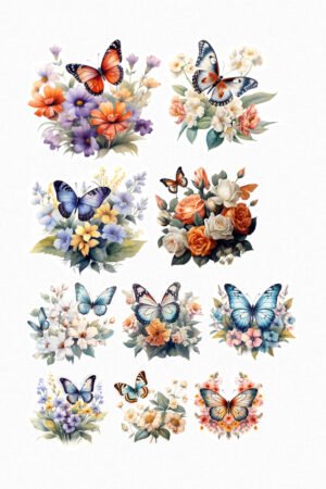 Fleurs et papillons