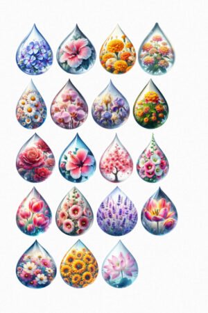Gouttes d’eau fleuries