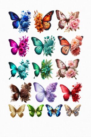 Papillons fleuris