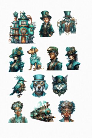 Steampunk Teal Emeraude