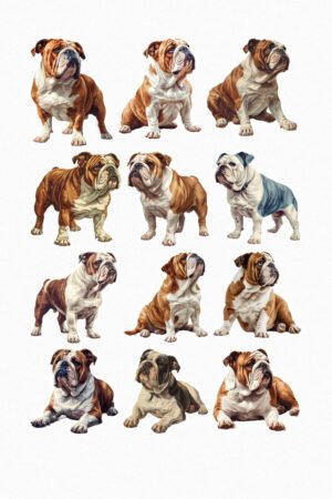 Chiens bouledogues adorables