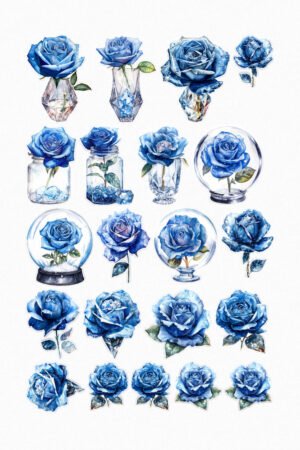 Roses Bleues et Cristaux