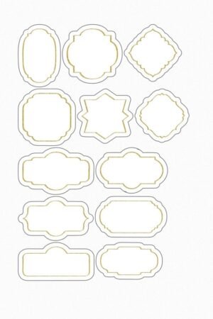Etiquettes bordure dorée